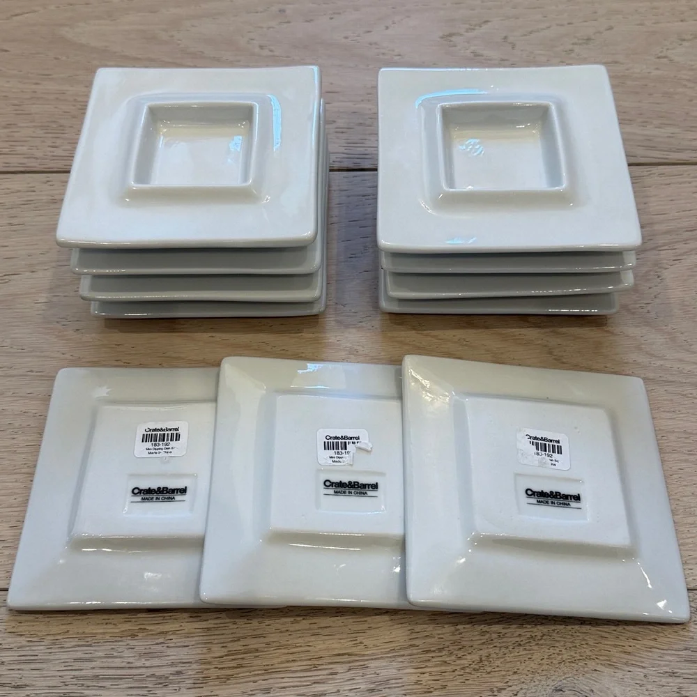 Crate & Barrel Square Mini Dipping Dish | 12 Total